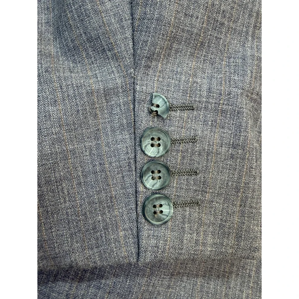 Yves Saint Laurent Blazer Mens 42 R Classic Fit Blue Pinstripe Wool France VTG